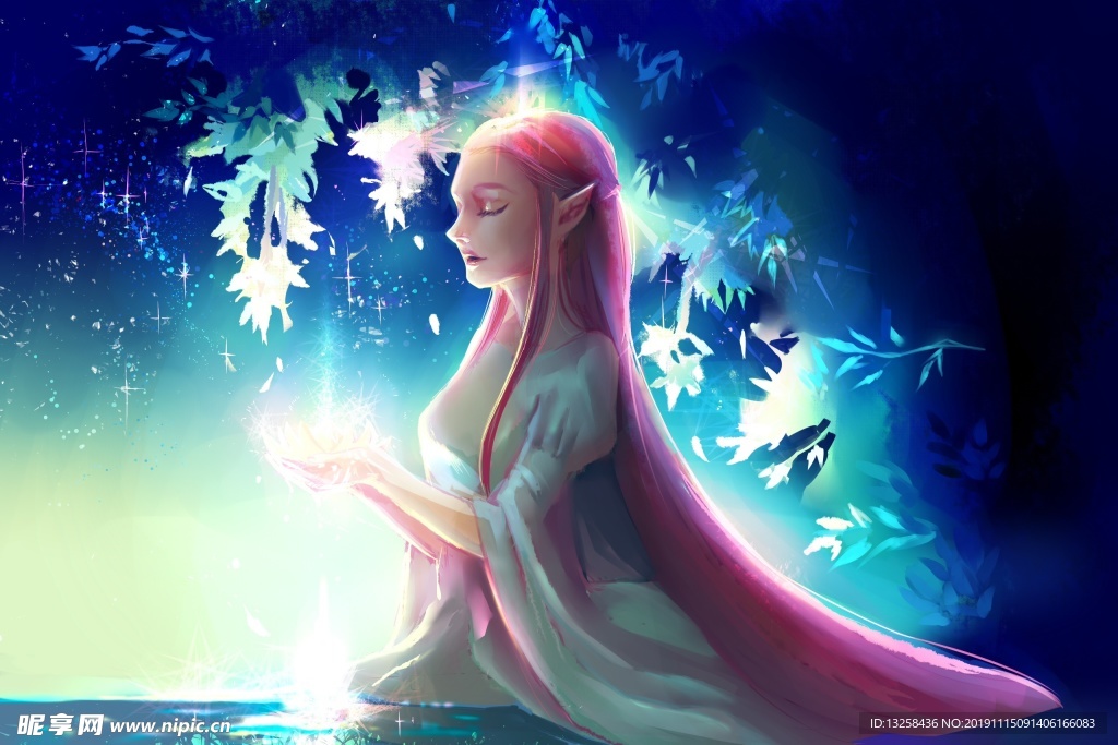 彩色插画人物动漫背景