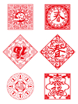 中国风节日剪纸画