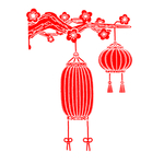 中国风节日剪纸画