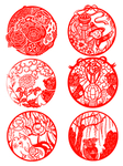 中国风节日剪纸画