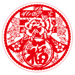 中国风节日剪纸画