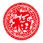 中国风节日剪纸画