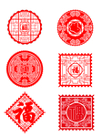 中国风节日剪纸画