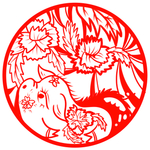 中国风节日剪纸画