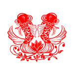 中国风节日剪纸画