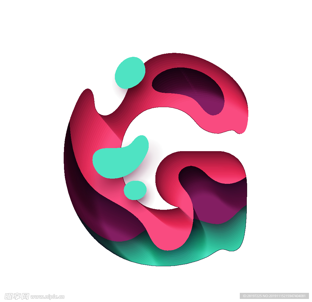 矢量水波字母