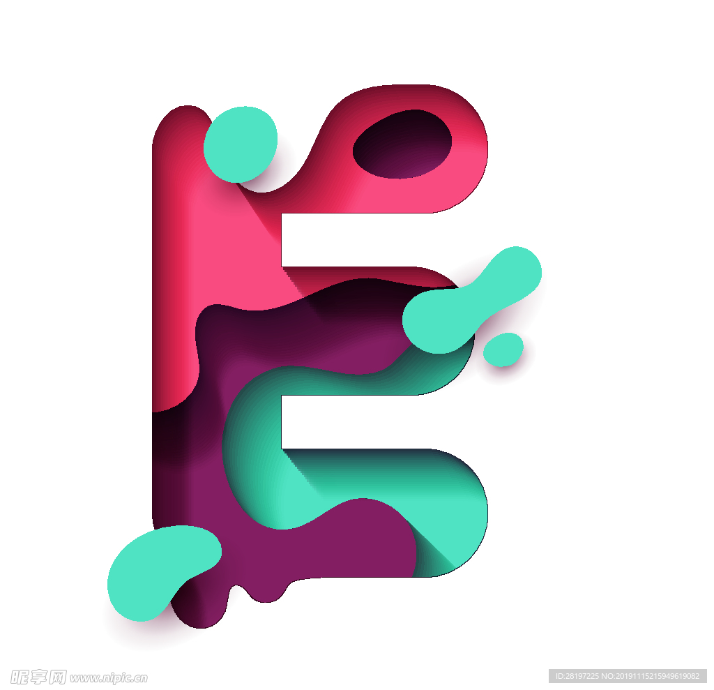 矢量水波字母
