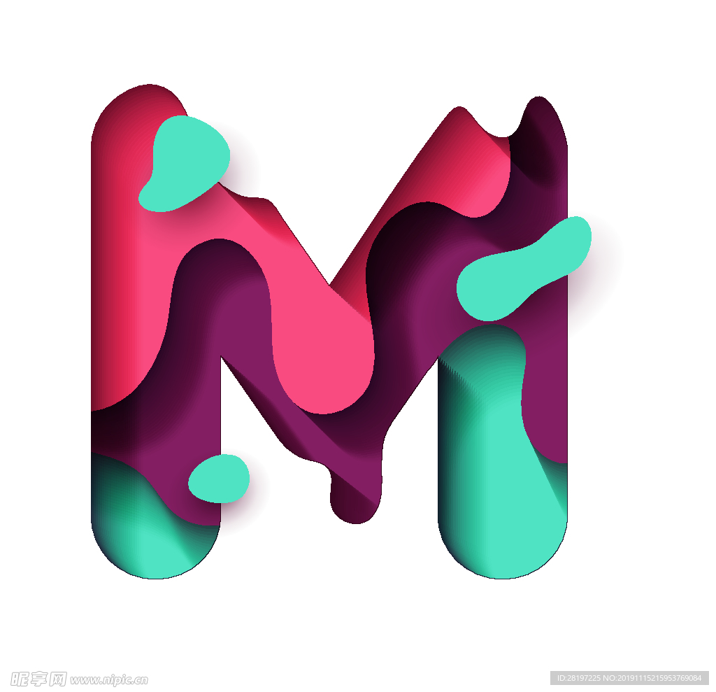 矢量水波字母