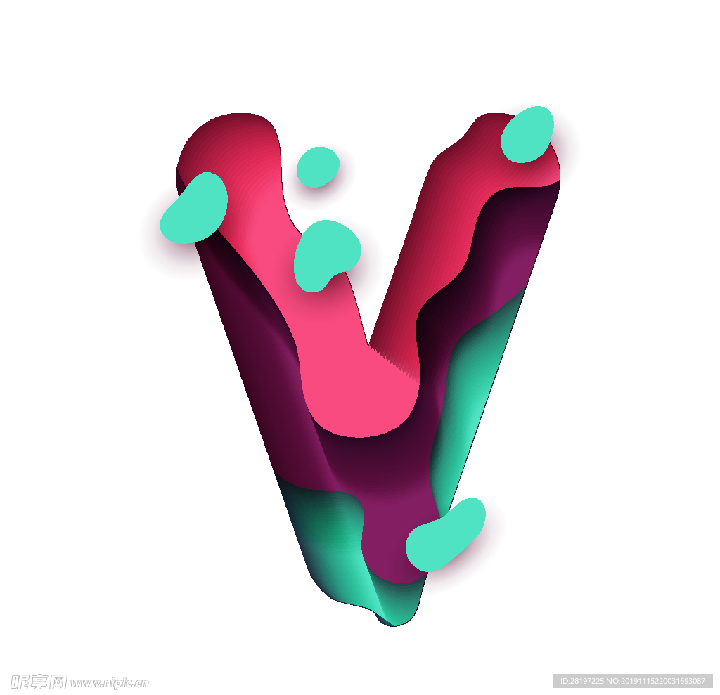 矢量水波字母