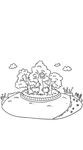 手绘线条风景公园
