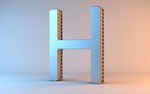C4D金属质感字母H