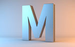 C4D金属质感字母M