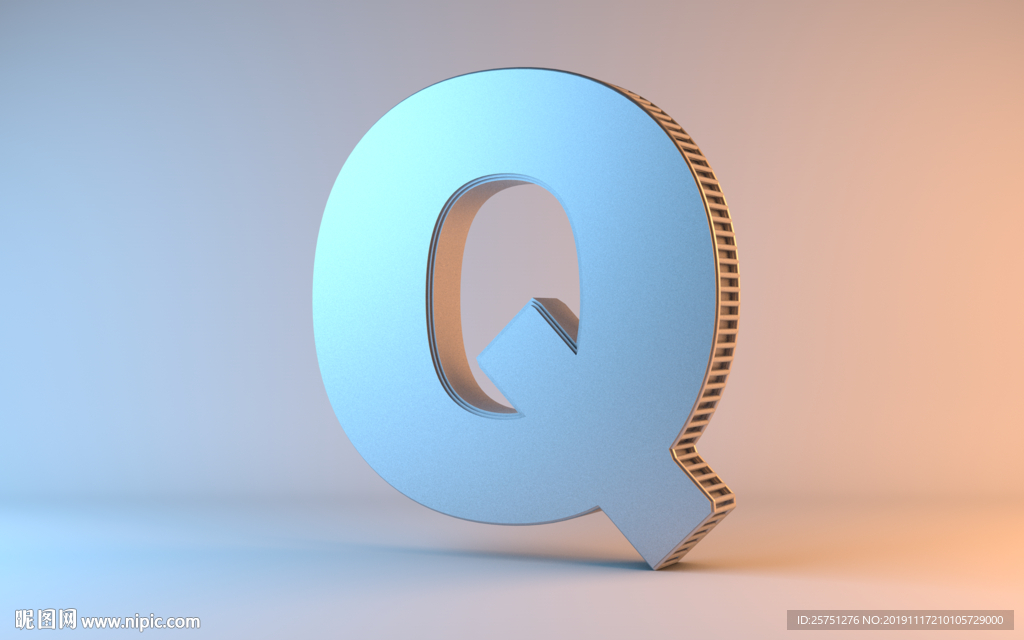 C4D金属质感字母Q