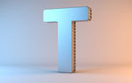 C4D金属质感字母T