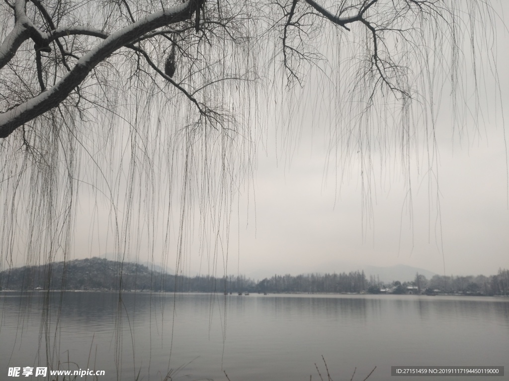 西湖 断桥残雪 西湖美景 冬季