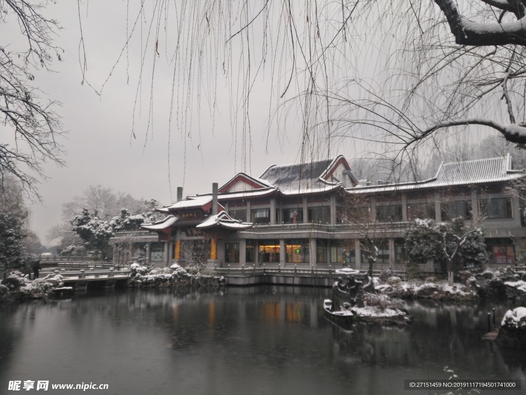 西湖 断桥残雪 西湖美景 冬季