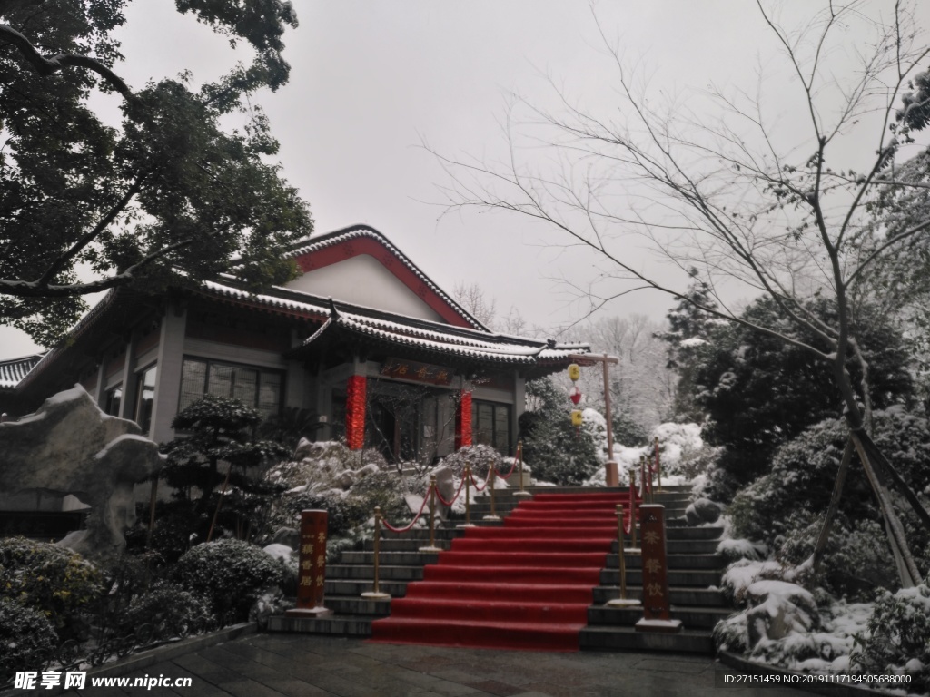 西湖 断桥残雪 西湖美景 冬季