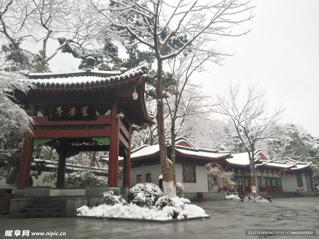 西湖 断桥残雪 西湖美景 冬季