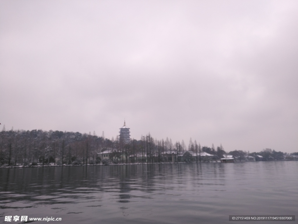 西湖 断桥残雪 西湖美景 冬季