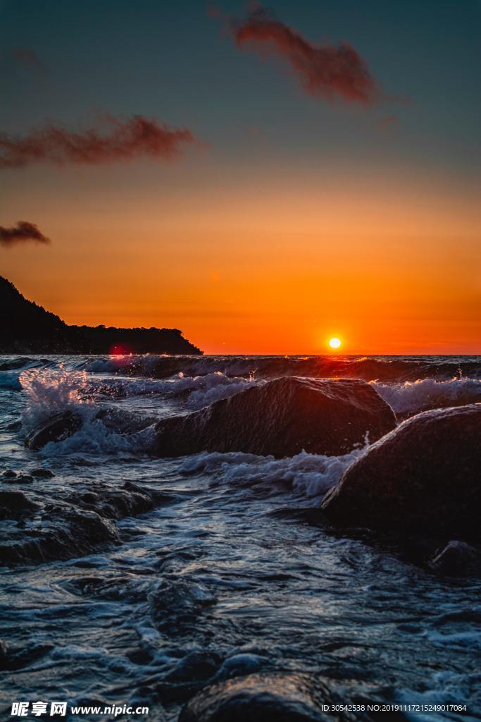 夕阳海景