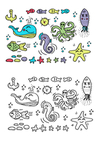 手绘海洋生物