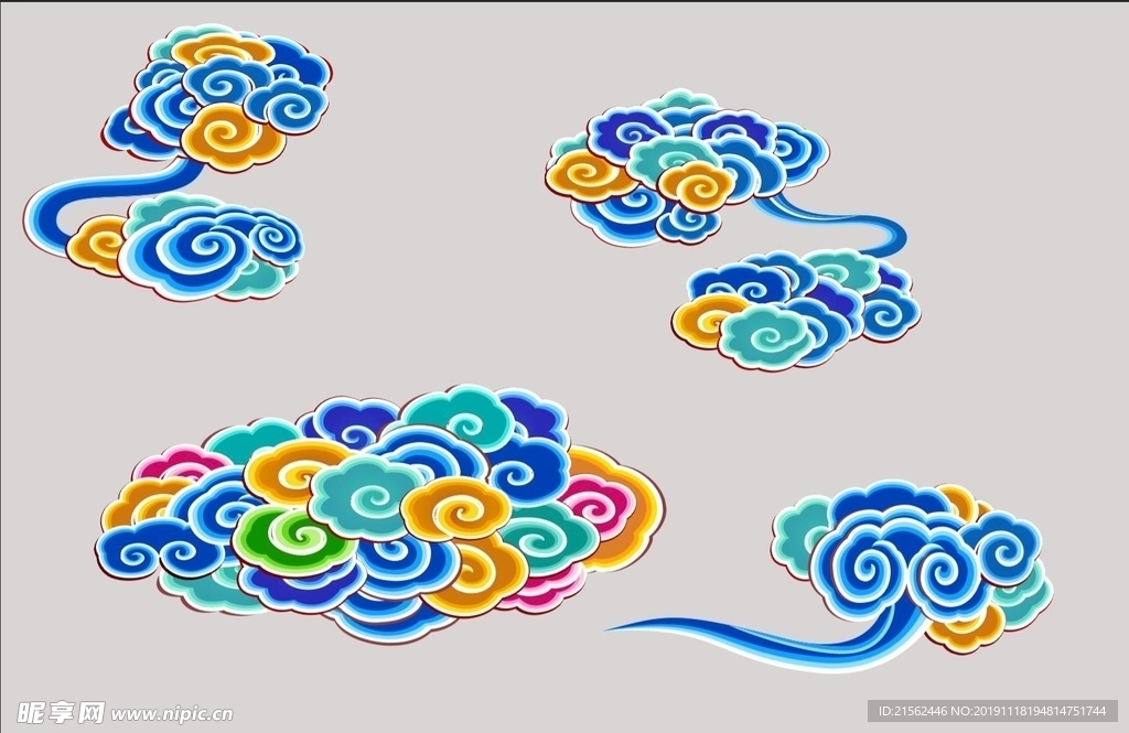 水彩祥云