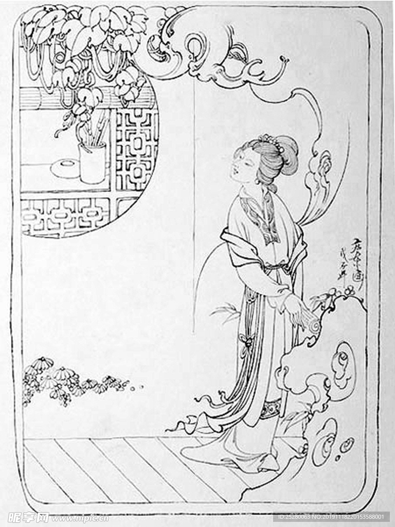 玉雕线稿