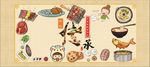 传承美食文化背景墙CDR模板