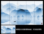 抽象意境水墨画山水画