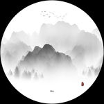 意境水墨画山水画