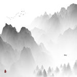 新中式抽象意境水墨画