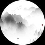 抽象意境云雾水墨画