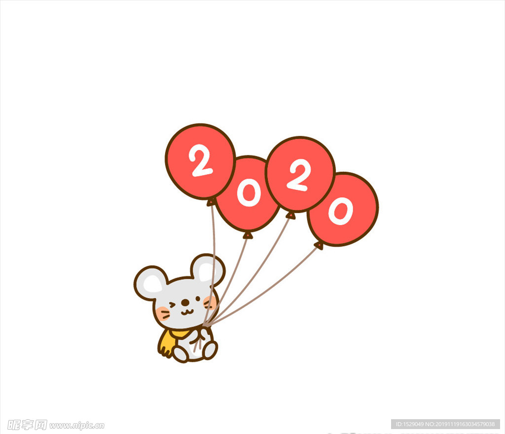 卡通2020鼠年