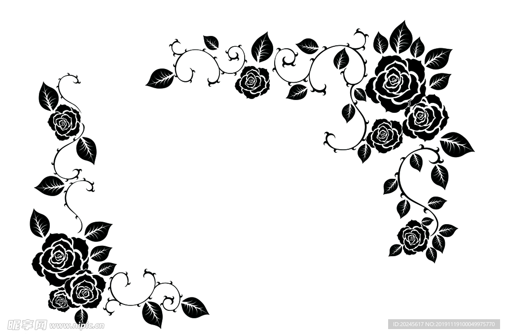 月季花边框