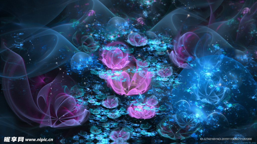 蓝色艺术花