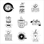 手绘咖啡主题标签设计