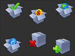 3D系列图标 纸箱 符号