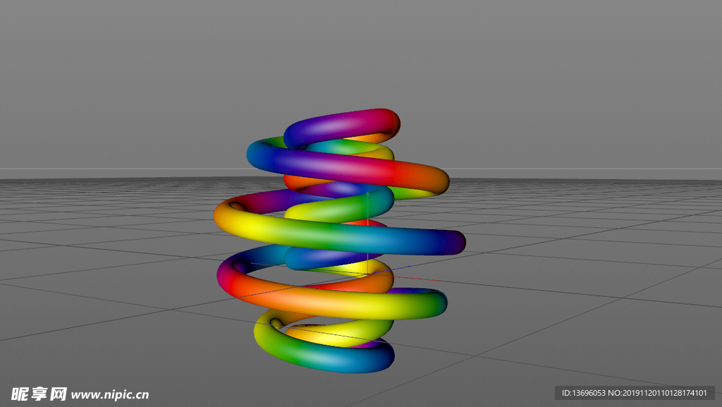C4D彩色螺旋动态