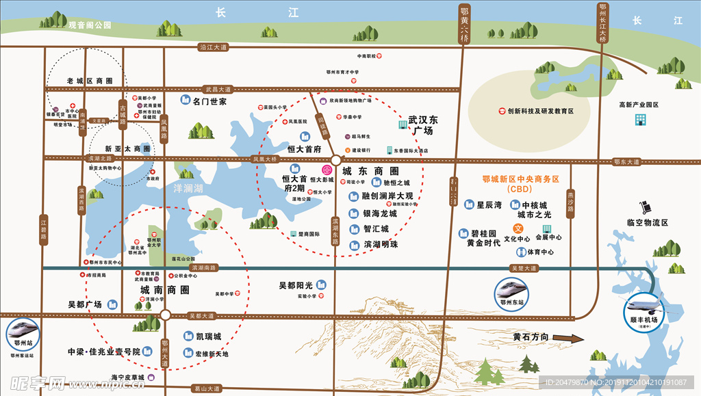 鄂城区房地产区位图