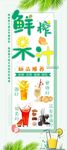 清新夏日 鲜榨果汁海报 饮品