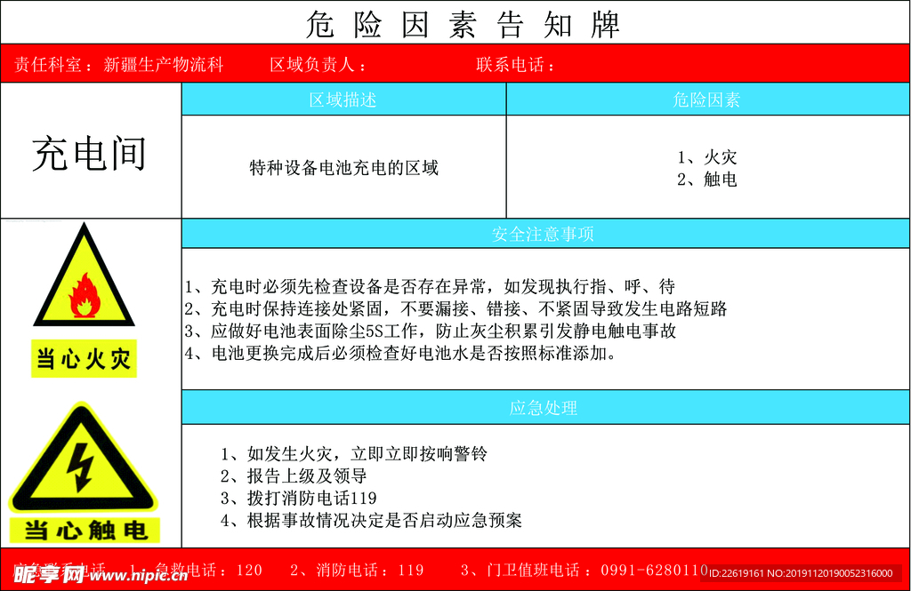 危险因素告知牌