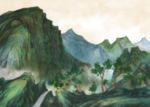 唯美青山绿水中国水墨画图片