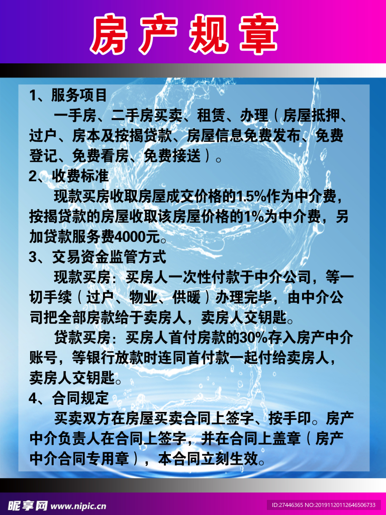 房产制度牌