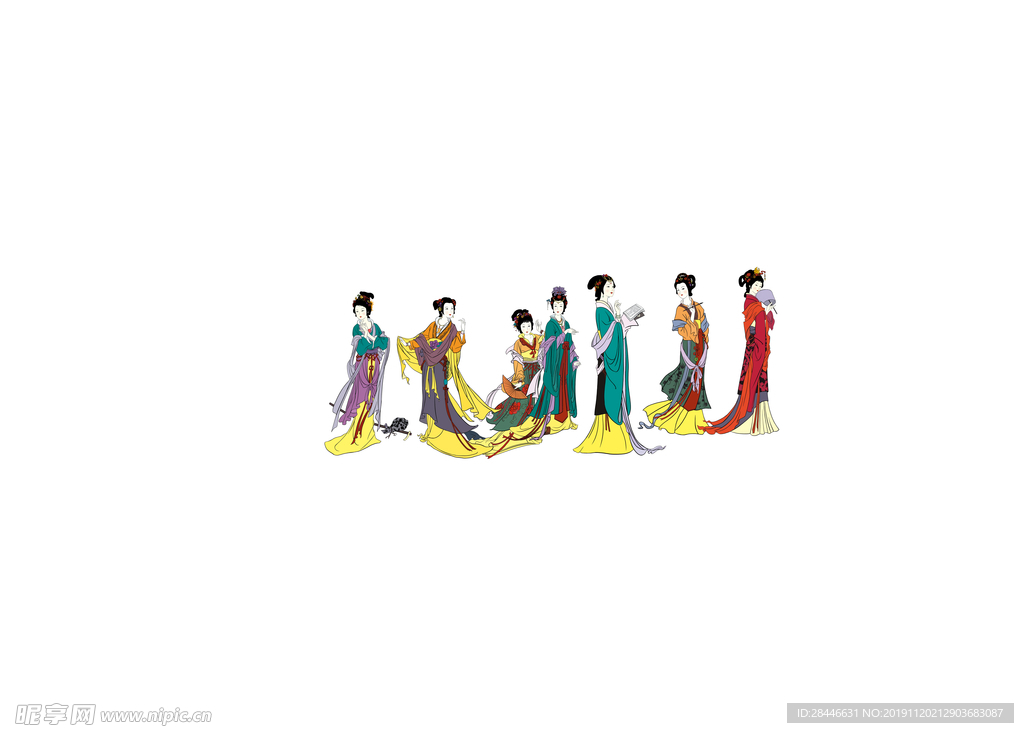 古典仕女免抠图元素