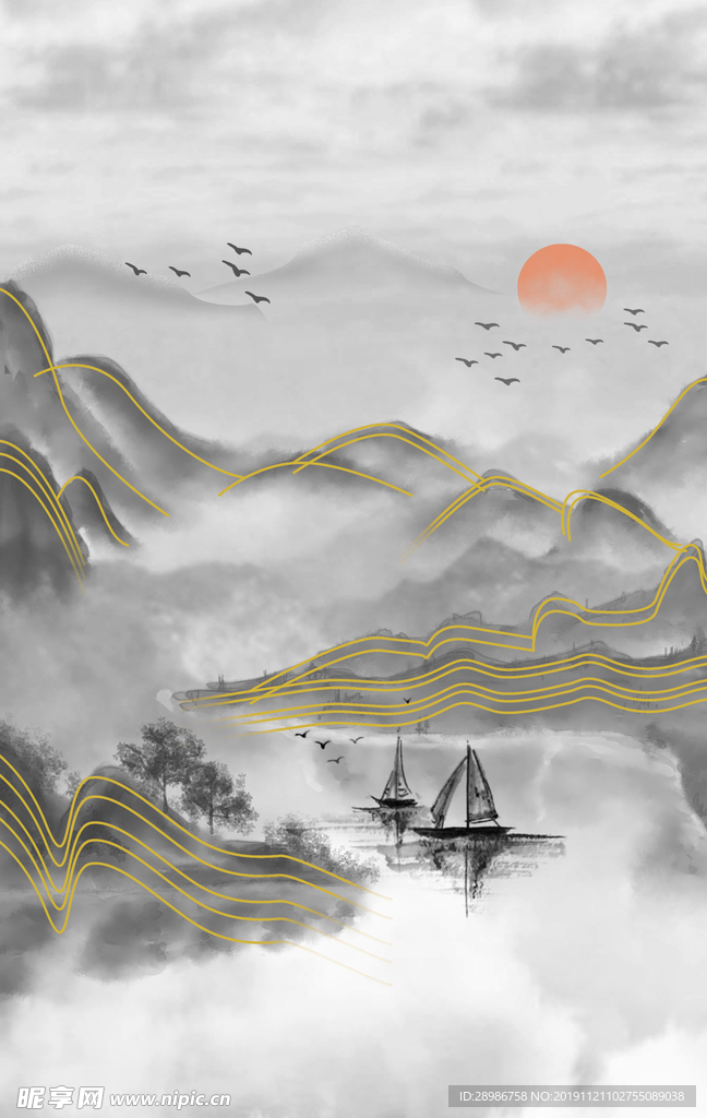 山水背景