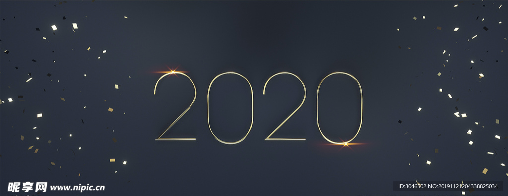 2020鼠年新年快乐C4D背景