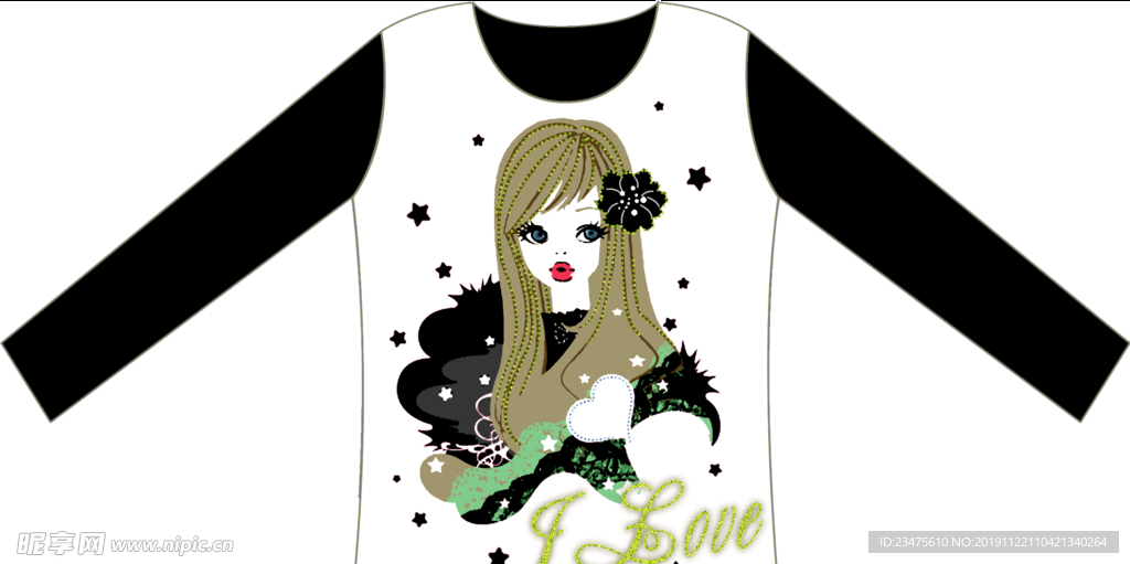 T恤服装印花图