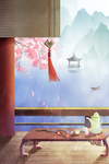 大气国潮风花鸟画