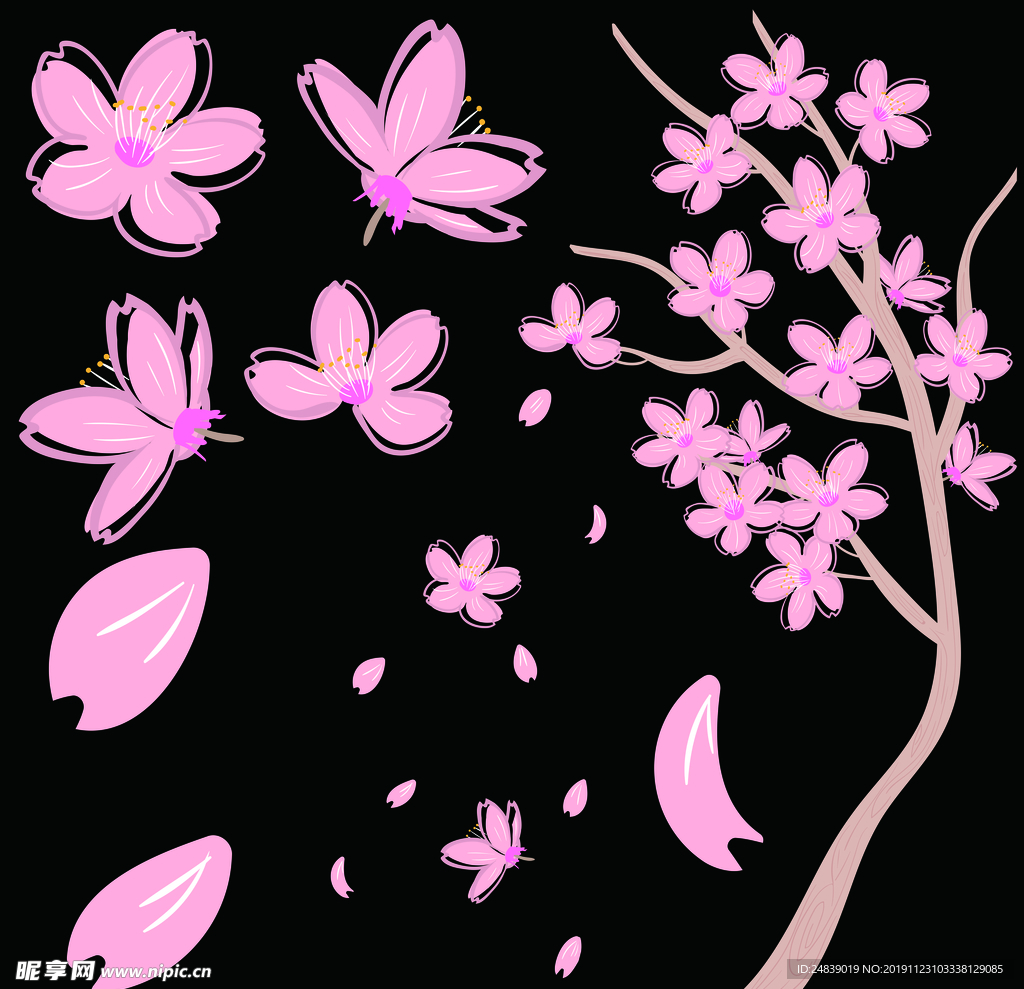 桃花春天PSD