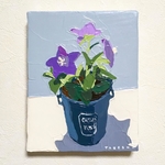 日常物品油画兰花花盘